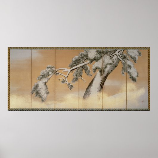 Die Pinien unter Schnee Poster (Vorne)