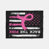 Die Pink Ribbon American Flag Breast Cancer Awaren Fleecedecke (Vorderseite (Horizontal))