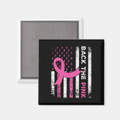 Die Pink Ribbon American Flag Breast Cancer Awaren Magnet (Vorderseite/Rückseite)