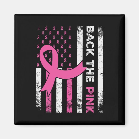 Die Pink Ribbon American Flag Breast Cancer Awaren Magnet (Vorne)