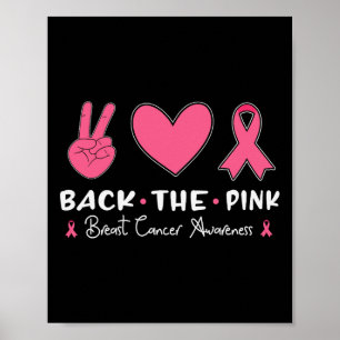 Die Pink Ribbon American Flag Breast Cancer Awaren Poster