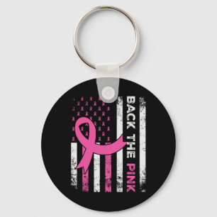 Die Pink Ribbon American Flag Breast Cancer Awaren Schlüsselanhänger