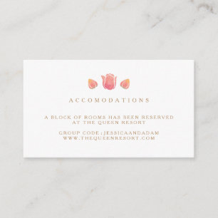Die Pink Tulip Wedding Hotel Unterkunftskarten Begleitkarte