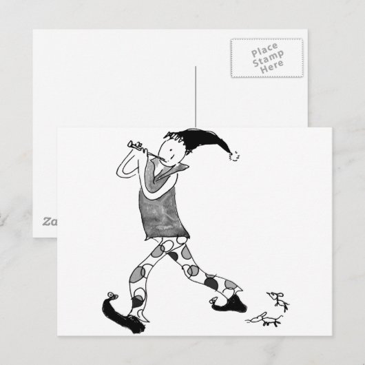 Die Piper von Hamelin Postkarte (Vorne/Hinten)