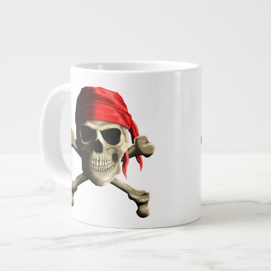 Die Piratenflagge Jumbo-Tasse (Vorderseite Links)