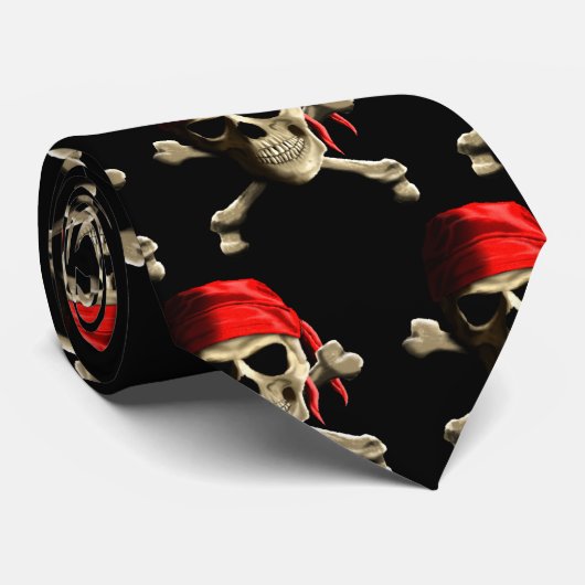 Die Piratenflagge Krawatte (Gerollt)