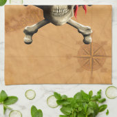 Die Piratenflagge-Piraten-Karte Geschirrtuch (Gefaltet)