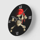 Die Piratenflagge Runde Wanduhr (Winkel)