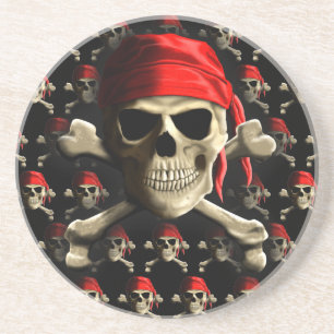 Die Piratenflagge Sandstein Untersetzer