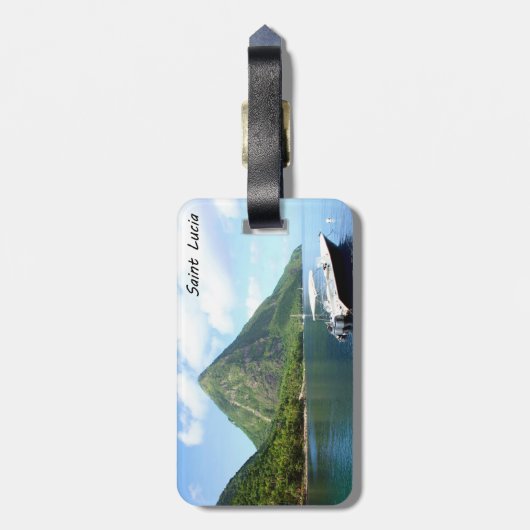 Die Pitons in Heiliger Lucia Gepäckanhänger (Rückseite vertikal)