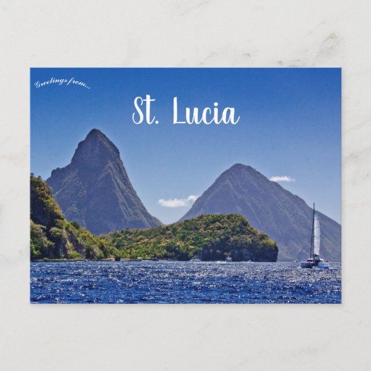 Die Pitons in St. Lucia Postkarte (Vorderseite)