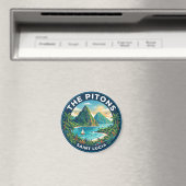 Die Pitons Saint Lucia Magnet (In Situ (Geschirrspüler))