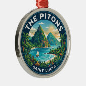 Die Pitons Saint Lucia Ornament Aus Metall (Rechts)