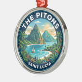 Die Pitons Saint Lucia Ornament Aus Metall (Links)