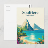 Die Pitons Saint Lucia Postkarte (Vorne/Hinten)