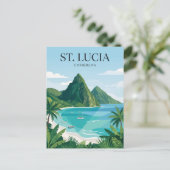 Die Pitons Saint Lucia Postkarte (Stehend Vorderseite)