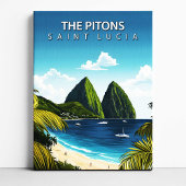 Die Pitons St Lucia Reise Leinwand Wanddekoration
