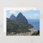 Die Pitons und Soufriere Postkarte (Vorne/Hinten)