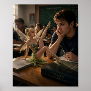 Die Pixie auf dem Schreibtisch Poster