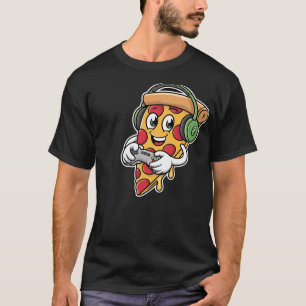 die Pizza ein graues Videospiel T-Shirt