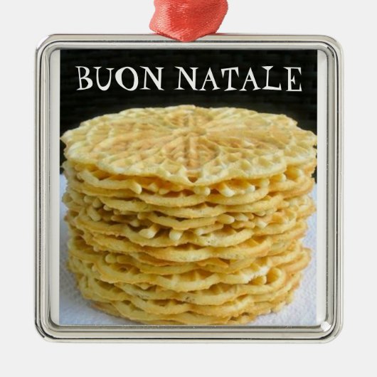 "DIE PIZZELLE" ITALIENISCHE CHRISTMAS-ORNATION SILBERNES ORNAMENT (Vorne)