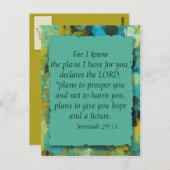 Die Pläne Gottes der inspirierenden Christlichen B Postkarte (Vorne/Hinten)