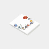 DIE PLANETEN IN UNSEREM SONNENSYSTEM POST-IT KLEBEZETTEL (angewinkelt)