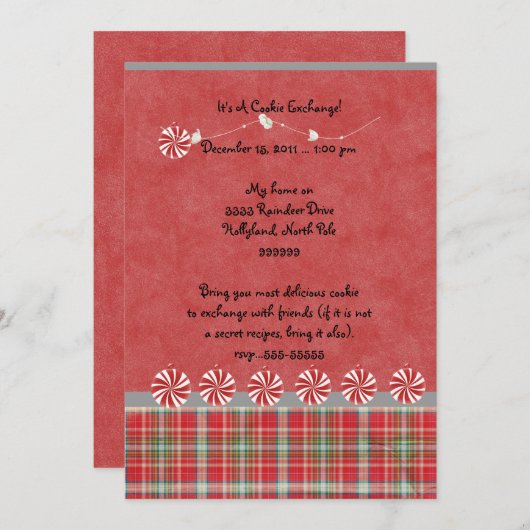 Die Plätzchen-Austauscheinladung Einladung (Vorne/Hinten)