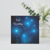Die Pleiaden bei der blauen kosmischen Hochzeit Einladung (Stehend Vorderseite)