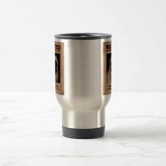 Die Plucky Mops-Reise-Tasse Reisebecher (Mittel)