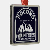 Die Poconos Pennsylvania PA Berggeschenk Retro Ornament Aus Metall (Rechts)