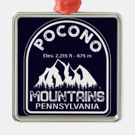Die Poconos Pennsylvania PA Berggeschenk Retro Ornament Aus Metall