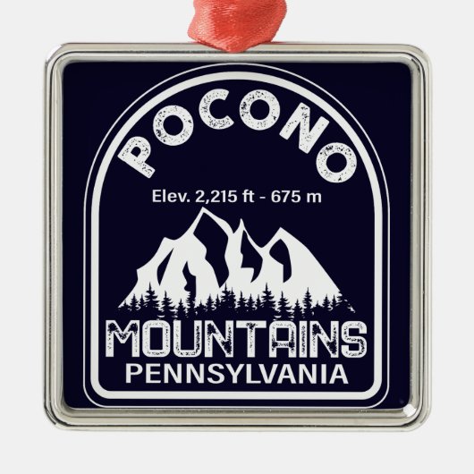 Die Poconos Pennsylvania PA Berggeschenk Retro Ornament Aus Metall (Vorne)
