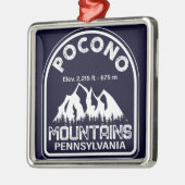 Die Poconos Pennsylvania PA Berggeschenk Retro Ornament Aus Metall (Links)