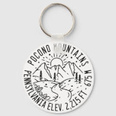 Die Poconos Pennsylvania PA Berggeschenk Retro Schlüsselanhänger (Vorderseite)