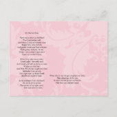 Die Poemfotokarte der Mutter mit dem Gedicht auf d Postkarte (Rückseite)