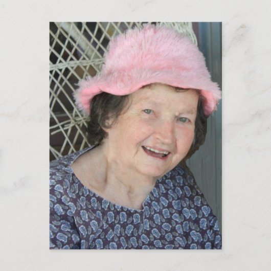 Die Poemfotokarte der Mutter mit dem Gedicht auf d Postkarte (Vorderseite)