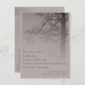 Die Poesie des Winters vom Frühling 2037 Postkarte (Vorne/Hinten)