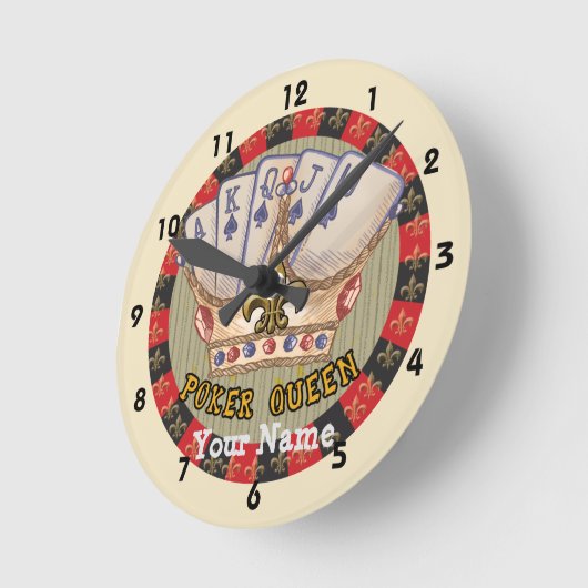 Die Poker Queen Clock Runde Wanduhr (Winkel)
