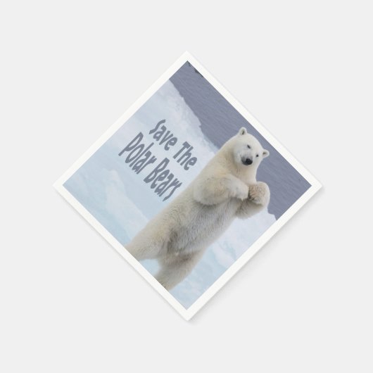 Die Polarbären gerettet Serviette (Ecke)