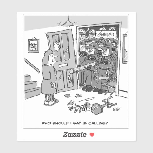 Die Polizei hat ein Haus geritten Aufkleber (Blatt)