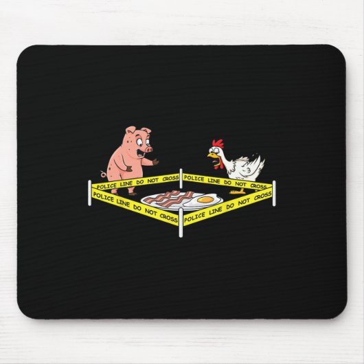 Die Polizei überquert nicht Schweine- und Hühnerfu Mousepad (Vorne)