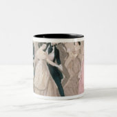 Die Polka-Moden, von Godeys Book Dame Zweifarbige Tasse (Mittel)