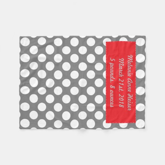 Die Polka-Punkt-Fleece-Decke des Babys Fleecedecke (Vorderseite (Horizontal))