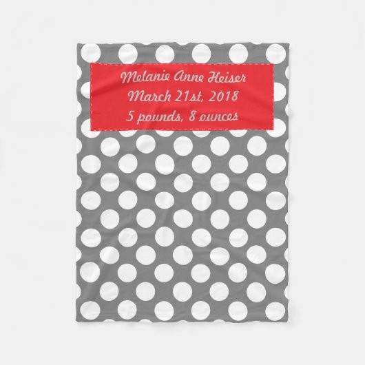 Die Polka-Punkt-Fleece-Decke des Babys Fleecedecke (Vorderseite)