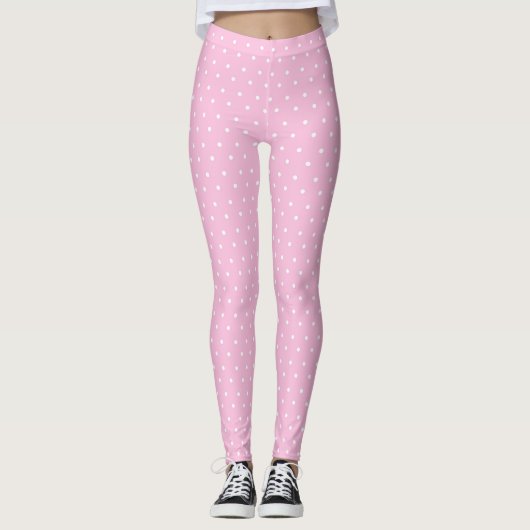 Die Polka-Punkt-Leggings der rosa Frauen Leggings (Vorderseite)