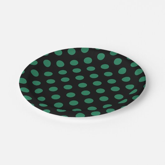 Die Pollenköpfe sind grün und schwarz Pappteller (Schrägansicht)