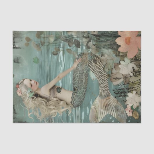 DIE PONDDEKOUPAGE DES MERMAID SEIDENPAPIER (Vorderseite)