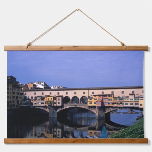 Die Ponte Vecchio Wandteppich Mit Holzrahmen (Vorne)