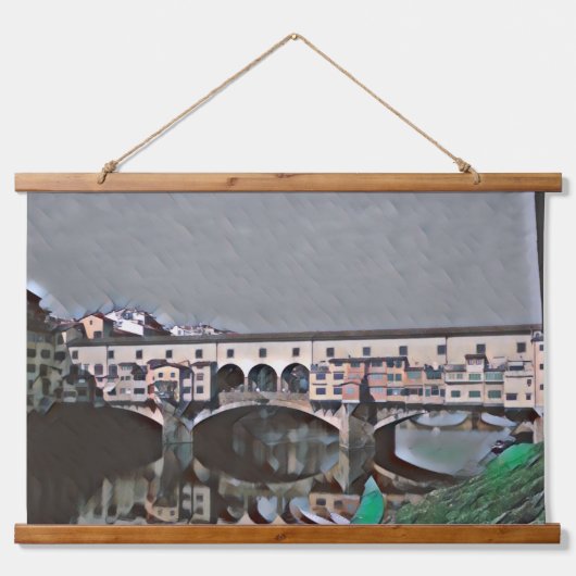 Die Ponte Vecchio Wandteppich Mit Holzrahmen (Vorne)